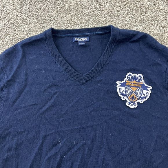 Bonobos Sweater Mens Large Blue Knitted Wool Standard Fit Dadcore Classic - Picture 5 of 7